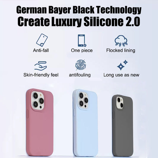 Luxury Liquid Silicone Phone Case for APPLE iPhone 11 13 12 14 15 16 Pro Max Cases for iPhone 15 Plus