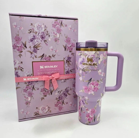 Stanley X Love Shack Fancy Cup - Happy Thoughts Quencher Rosa Beaux Purple 40 oz