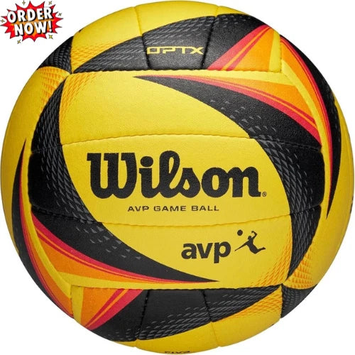 Wilson AVP OPTX Official Beach Volleyball – Tour Match Game Ball Black/Yellow
